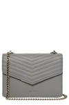 Ted Baker Mini Bonitah Quilted Leather Shoulder Bag In Grey