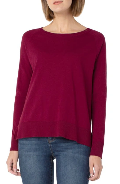 Liverpool Los Angeles Raglan Sleeve Sweater In Raspberry