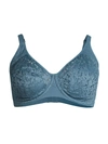 Chantelle Norah Full Coverage Molded Stretch Lace Bra In Blue Petrole