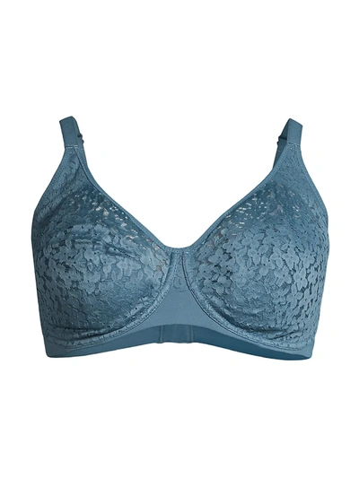 Chantelle Norah Full Coverage Molded Stretch Lace Bra In Blue Petrole