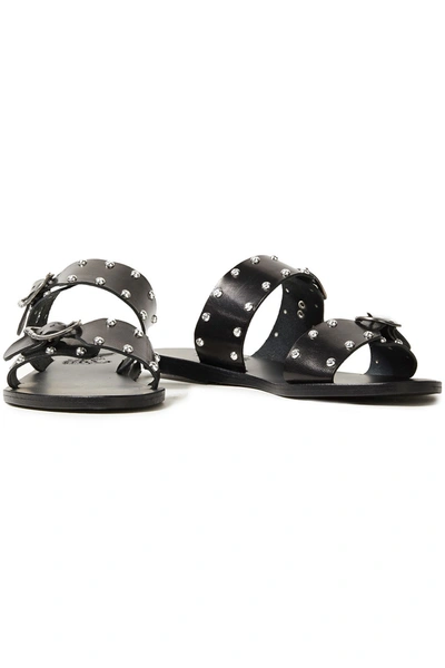 Ancient Greek Sandals Messinia Buckled Studded Leather Sandals In Black