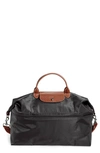 Longchamp Le Pliage Expandable Travel Duffel Nylon Weekender In Black