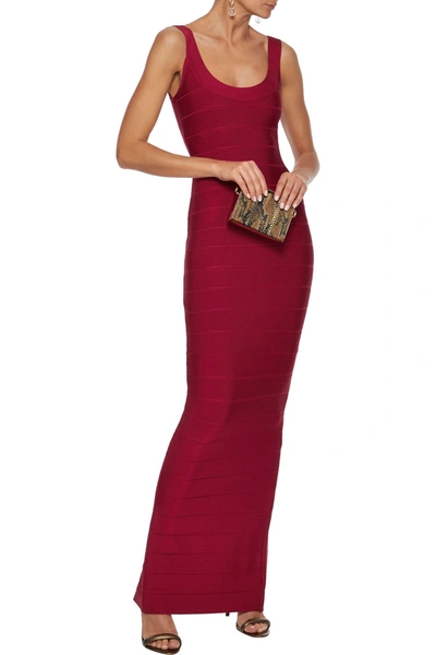 Herve Leger Bandage Gown In Claret