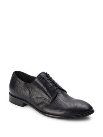 Jo Ghost Textured Leather Derby Shoes In Black