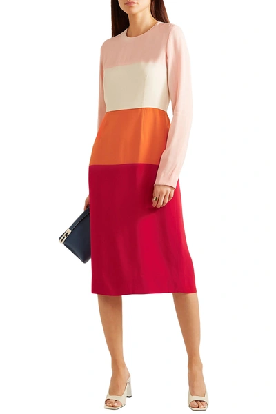 Marni Colour-block Crepe Dress In Multicolor