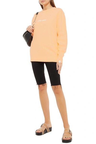 Rag & Bone Printed French Cotton-terry Sweatshirt In Orange