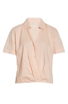 Rag & Bone Kristine Wrap-effect Striped Cotton Top In Peach
