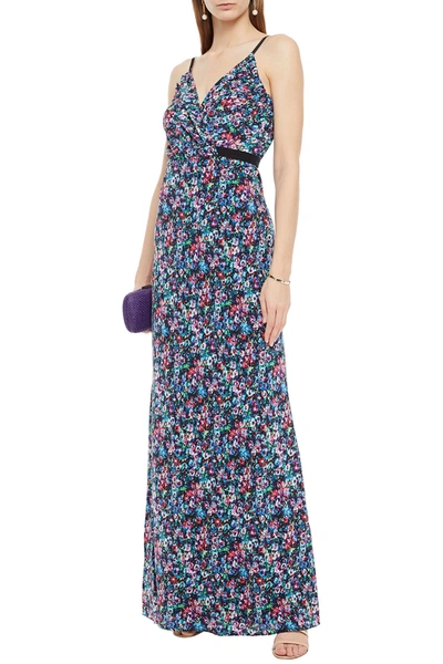 Saloni Jennie Ruffled Floral-print Silk Crepe De Chine Maxi Dress In Multi