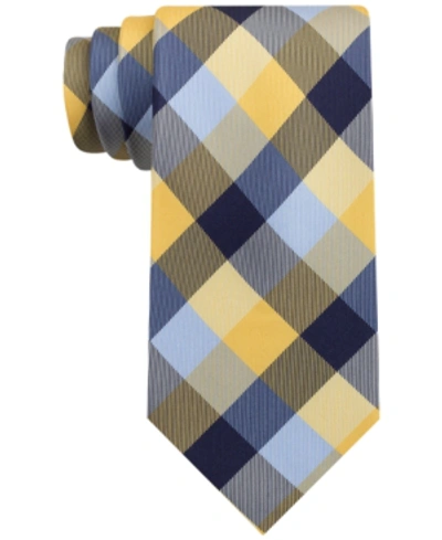 Tommy Hilfiger Men's Buffalo Check Tartan Silk Tie In Yellow