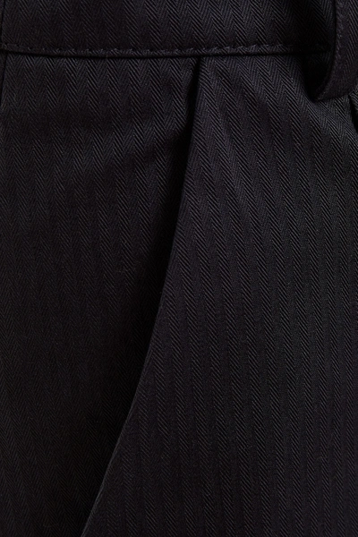 Vanessa Bruno Echalas Herringbone Cotton High-rise Bootcut Trousers In Midnight Blue