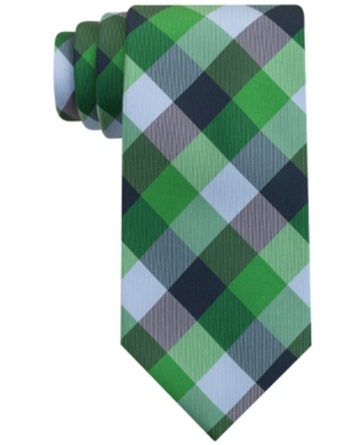Tommy Hilfiger Men's Buffalo Check Tartan Silk Tie In Green