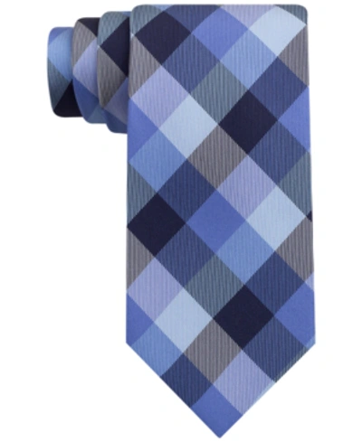 Tommy Hilfiger Men's Buffalo Check Tartan Silk Tie In Navy