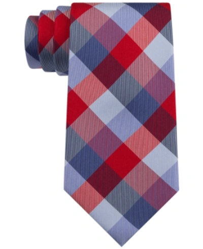 Tommy Hilfiger Men's Buffalo Check Tartan Silk Tie In Red