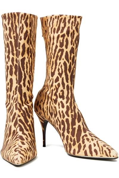 Zimmermann Leopard-print Stretch-knit Sock Boots In Animal Print