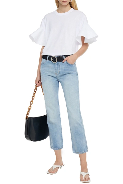Victoria Victoria Beckham Cropped High-rise Straight-leg Jeans In Blue