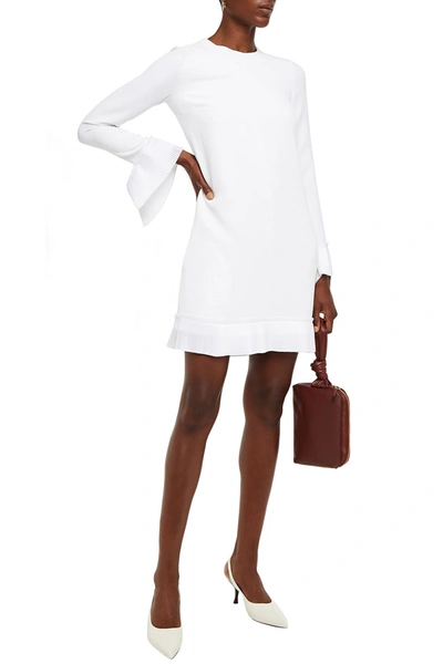 Victoria Beckham Pleated Cady Mini Dress In White