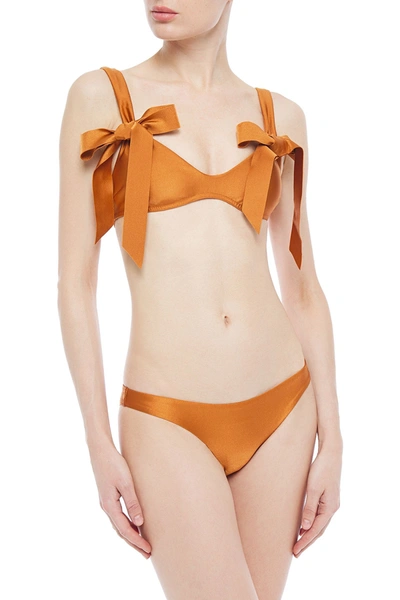 Zimmermann Veneto Bow-detailed Bikini In Orange