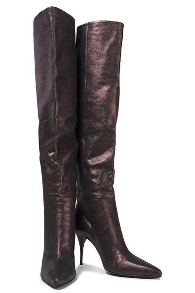 Zimmermann Metallic Leather Over-the-knee Boots In Brown