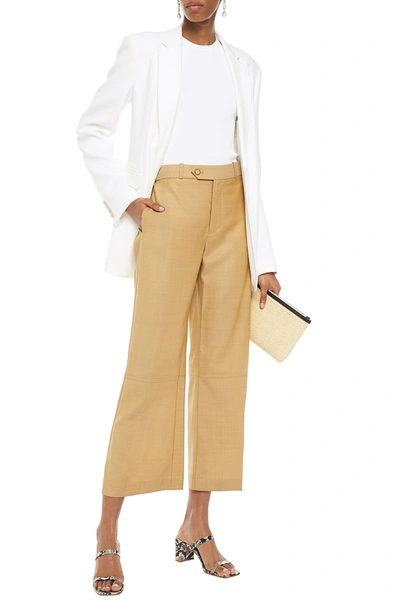 Zimmermann Espionage Crop Wool Kick-flare Pants In Mustard