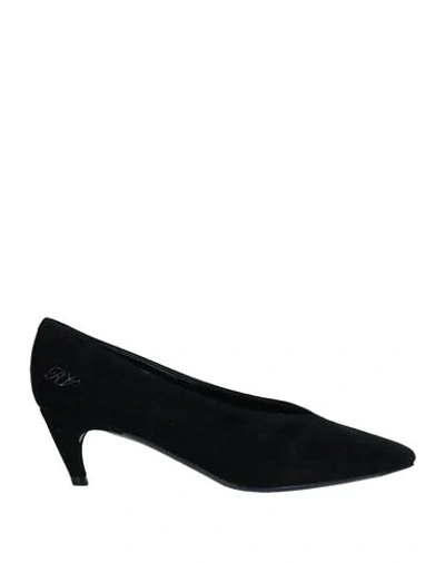 Roger Vivier Choc Real Suede Pumps In Black