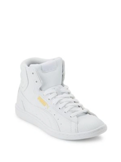 Puma Vikky Striped High-top Sneakers In White