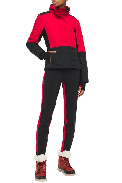 Erin Snow Quilted Two-tone Shell And Stretch-jersey Ski Jacket In Red
