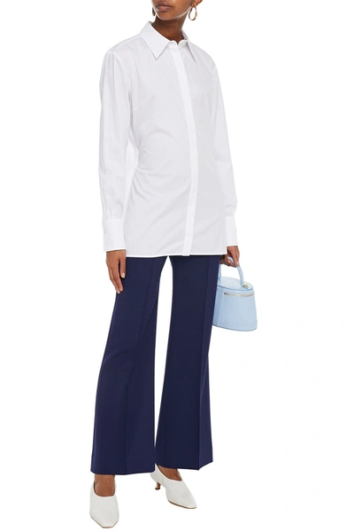 Victoria Beckham Split-back Cotton-poplin Shirt In White