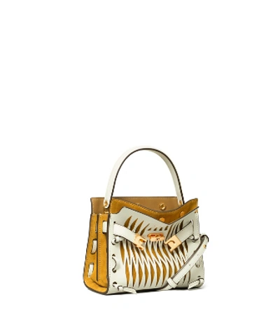 Tory Burch Lee Radziwill Petite Double Bag In Optic White