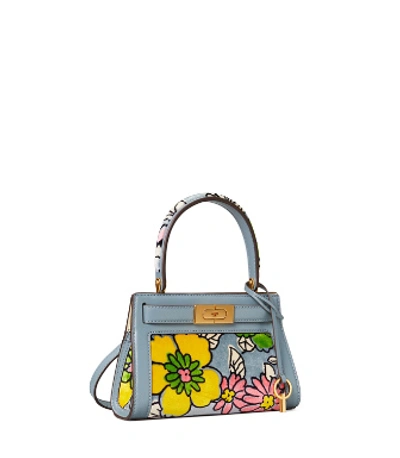 Tory Burch Lee Radziwill Petite Bag In Blue Wallpaper Floral