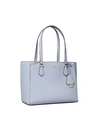 Tory Burch Robinson Small Tote Bag In Cloud Blue / Rolled Brass