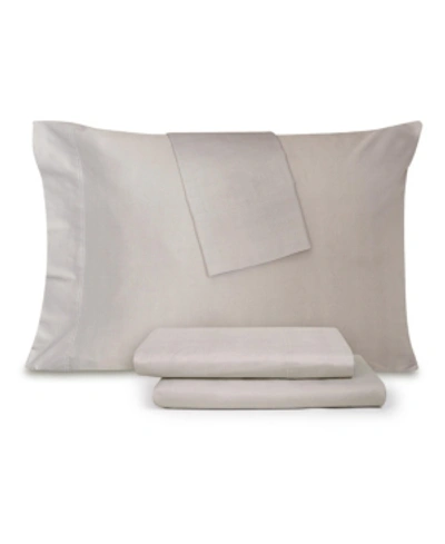 Aq Textiles Closeout!  300 Thread Count Twill Modernist King 4-pc. Sheet Set Bedding In Taupe