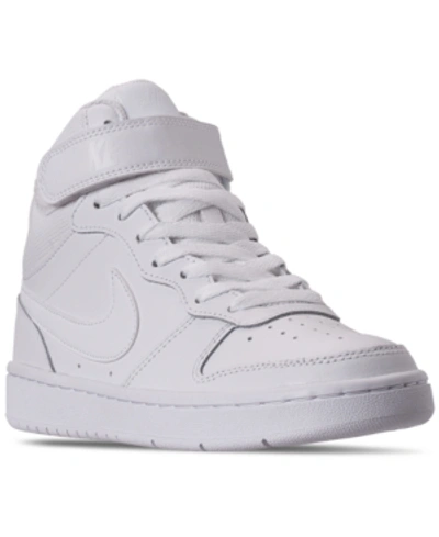 Nike Big Kids Court Borough Mid 2 Casual Sneakers From Finish Line In White