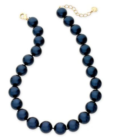 Charter Club Imitation 14mm Pearl Collar Necklace, Created For Macy's In Navy