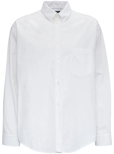 Balenciaga Cotton Shirt With Muli Language Back Print In White