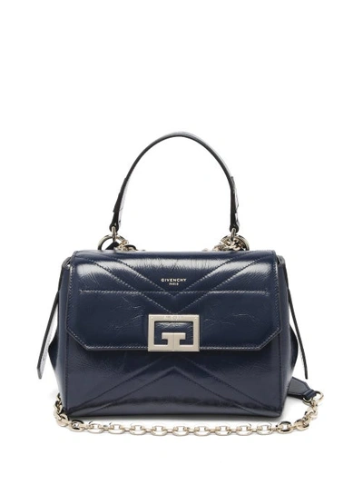 Givenchy Id Flap Small Handbag In Blue Leather