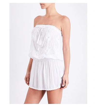 Melissa Odabash Fruley Embroidered Woven Mini Dress In White