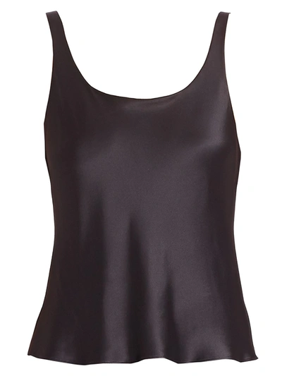 Natori Key Double Layer Silk Tank Top In Black