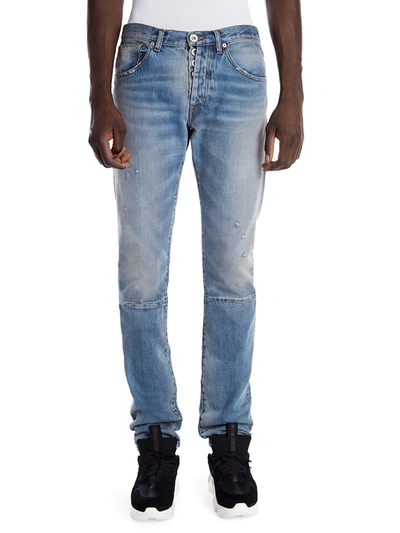 Ben Taverniti Unravel Project Men's Dirty Repair Skinny Jeans In Blue Mild