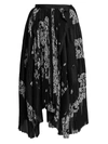 Sacai Women's Asymmetric Floral Pleated Skirt In Black