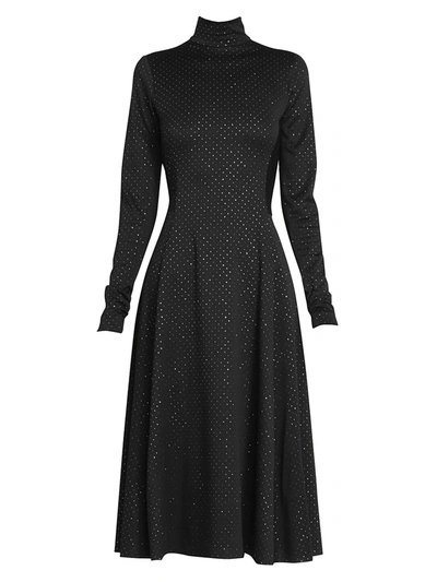 Marc Jacobs Women's Runway Glitter Print Crepe Jersey Midi Dress In Black
