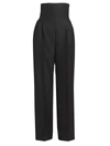 Alaïa Women's Corset High-waist Wool Pants In Black