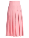 Akris Women's Wool Twill Pleat Front Skirt In Cherry Blossom