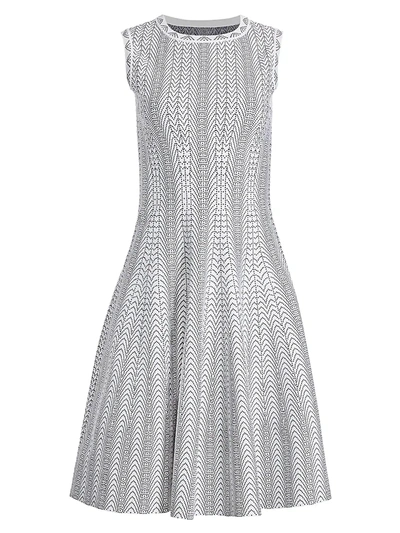 Alaïa Women's Boa-print Dress In Blanc Noir
