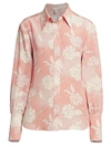 Chloé Women's Scale-print Floral Silk Blouse In Cloudy Rose