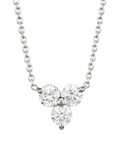 Roberto Coin Women's Diamond Classic 18k White Gold & Diamond Cluster Pendant Necklace