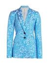 Rosie Assoulin Women's Brocade Classic Blazer In Delft Blue