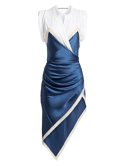 Alexander Wang Women's Hybrid T-shirt Draped Slip Dress In Petal Blue