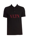 Valentino Men's Graphic Logo Polo In Nero Rosso