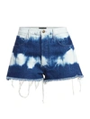 Alanui Women's High-rise Tie & Dye Denim Shorts In Tie Dye