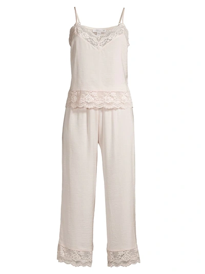 In Bloom Moonlight 2-piece Lace Trim Camisole & Pants Pajama Set In Champagne